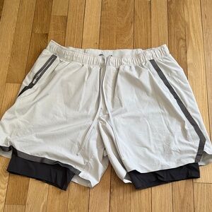 Men's Lululemon Gray and Black Athletic Shorts